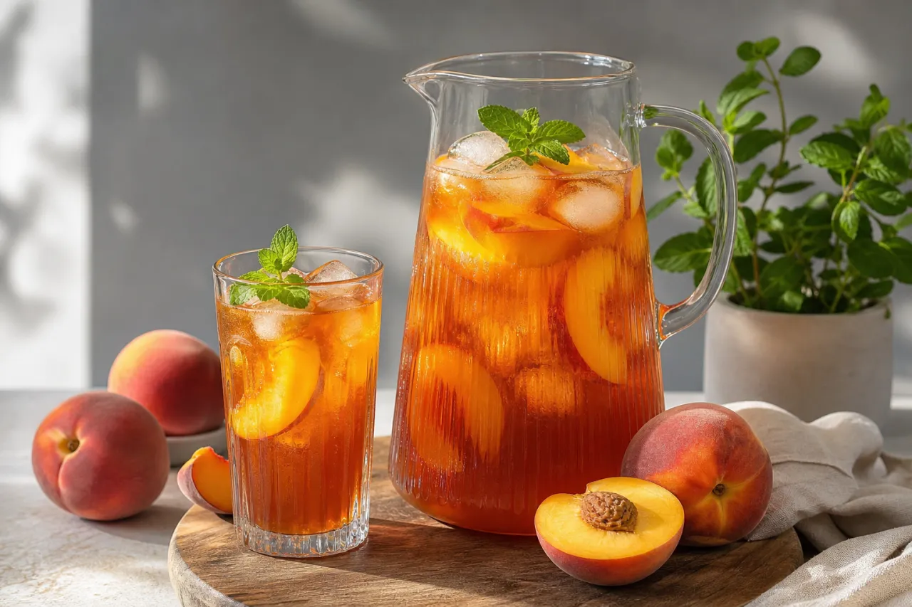 Pfirsich Eistee: Ein Sommerklassiker selbst gemacht