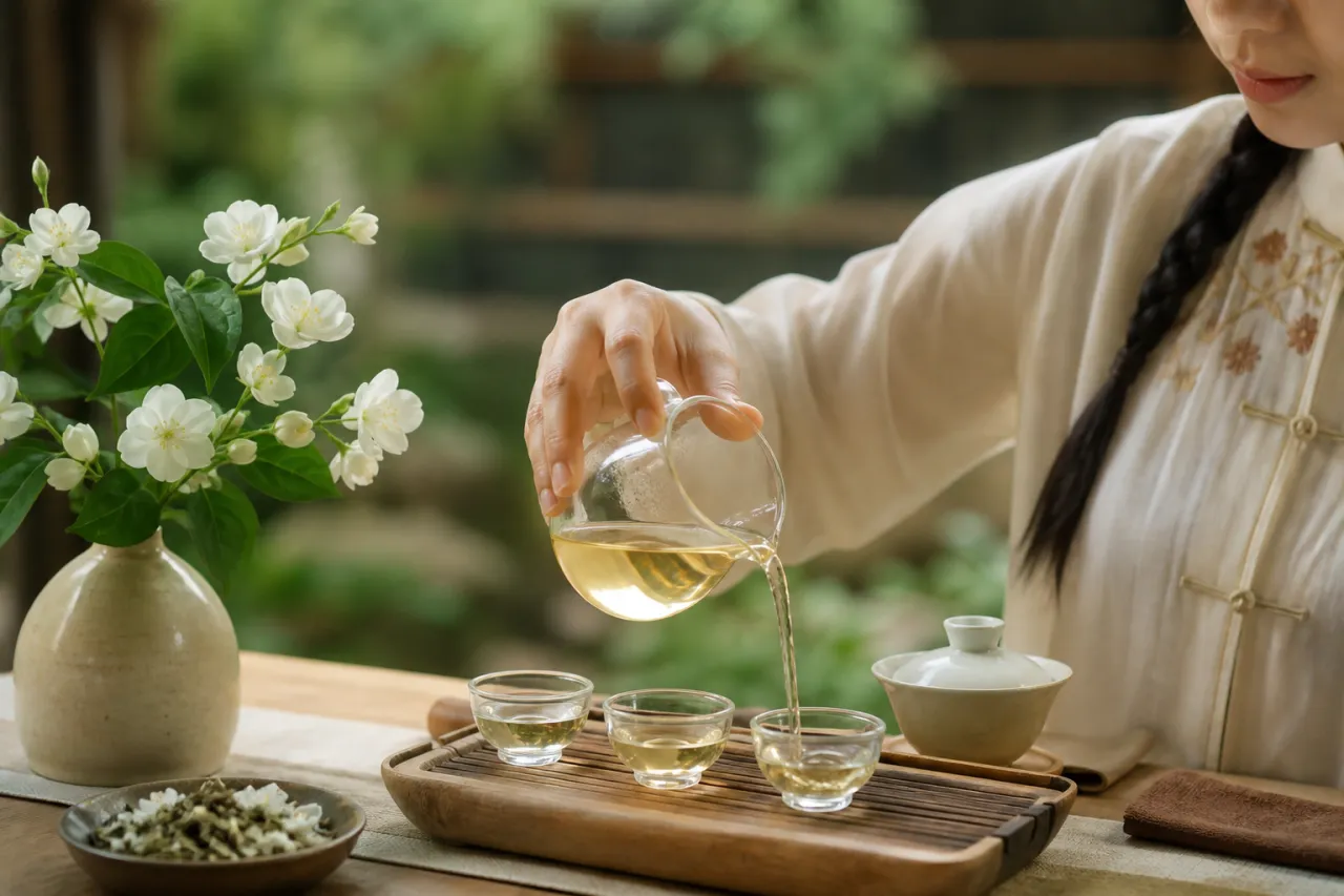 Traditioneller chinesischer Jasmin Tee richtig genießen