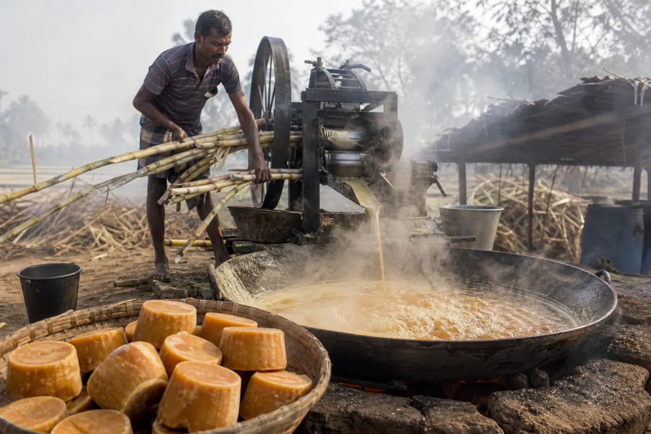 Vom Feld zum Tisch: Jaggery Zucker herstellen